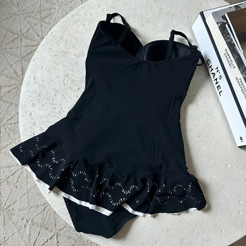 Profile by Gottex Laser Cut One Piece Swimdress Tummy Control Adjustable Strap 6